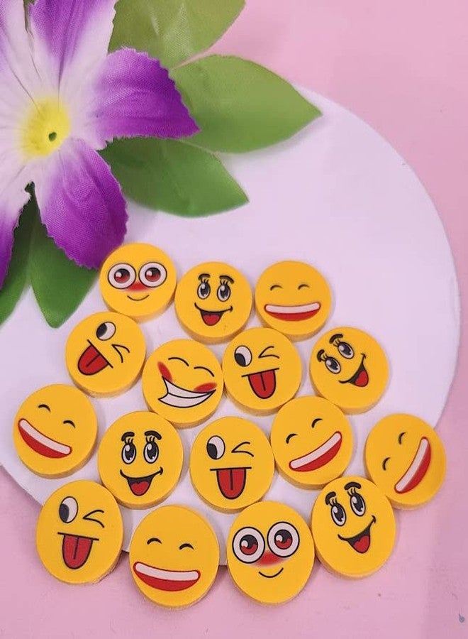 Tera13 TERA 13 (100 Pcs) Erasers Set for Girls Emo-ji Shape Eraser for Kids Return Gifts Stylish Eraser Rubber for School Stationary Items - Image 4